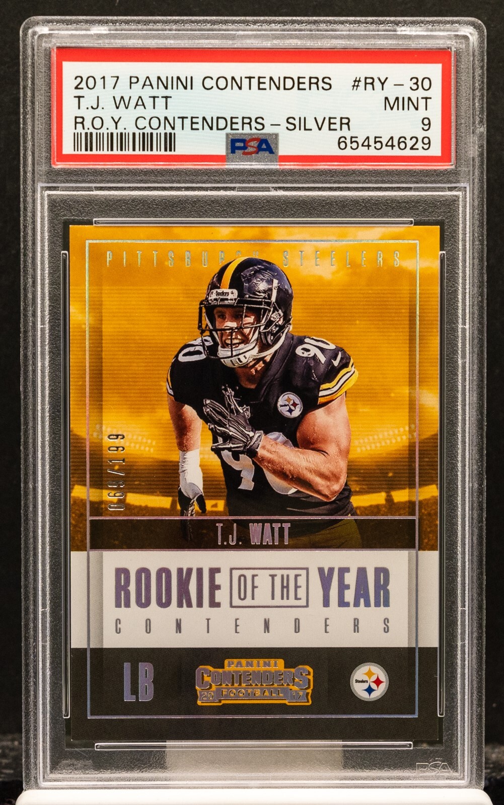 TJ Watt Panini Contenders Rookie of the Year Contenders #RY30 Gold