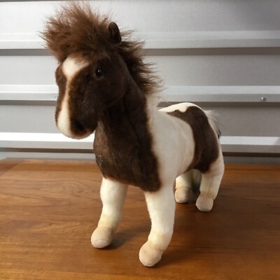 Petsies Brown White Realistic Pinto Paint Horse Plush Stuffed Animal