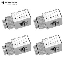 4 Pcs BarrowCH 90  G1/4" Male to Female Extender Fitting 90 Degree Rotary Silver