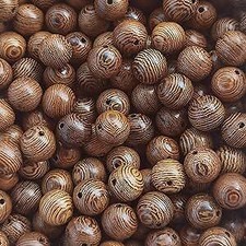 1200pcs Dark Brown Wooden Beads Undyed Natural Stripe Round Wood Loose 6mm