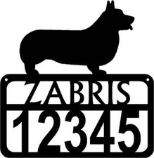 Corgi Pembroke Welsh Corgi Personalized Dog Sign with Name  House Numbers
