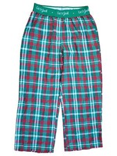 Girls Green  Red Plaid Christmas Xmas Holiday Flannel Pajama Sleep Pant PJ S6/7