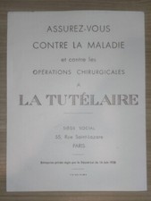 Ancien Buvard Compagnie d'Assurance "LA TUTÉLAIRE"