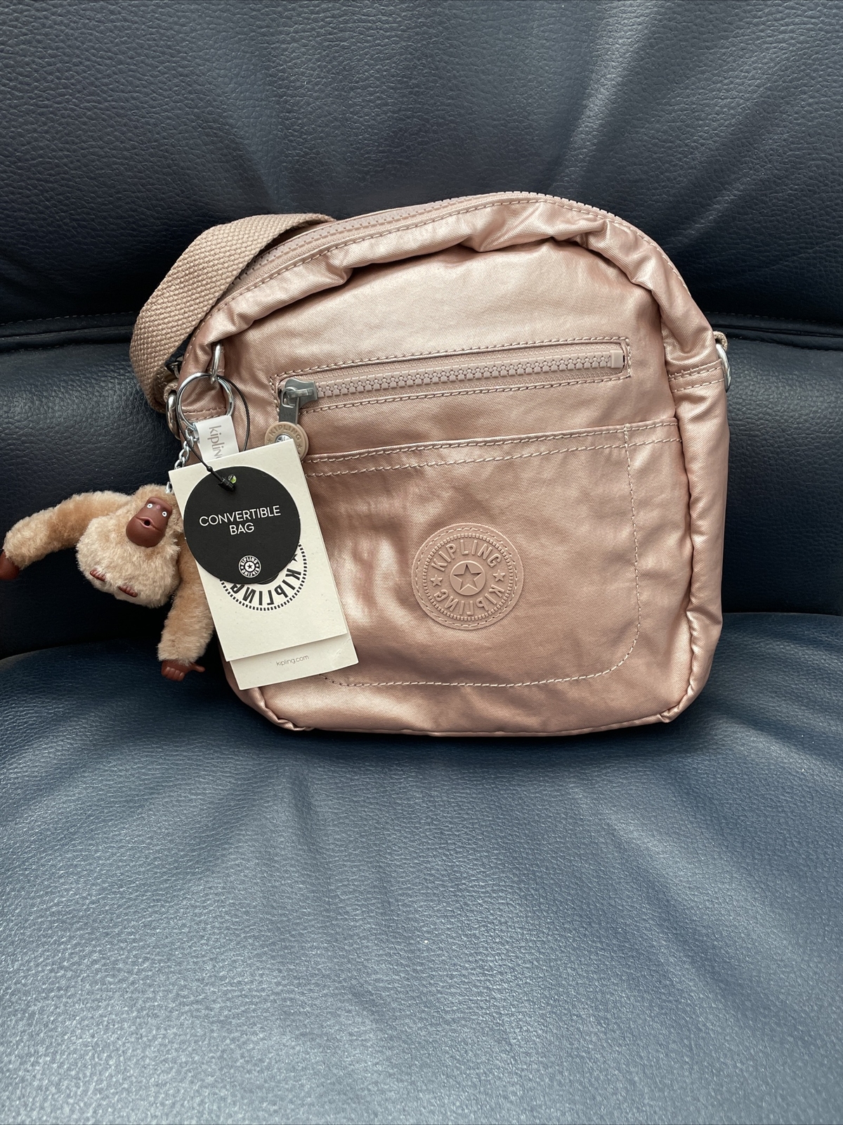 Kipling Maxx Small Convertible Backpack Shoulder Bag Rose Gold Metallic for  sale online | eBay