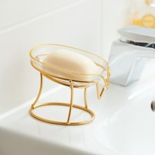 Luxury Gold Gilt Finish Soap Holder Dish for Bathroom Baths Showers Kitchen Sink