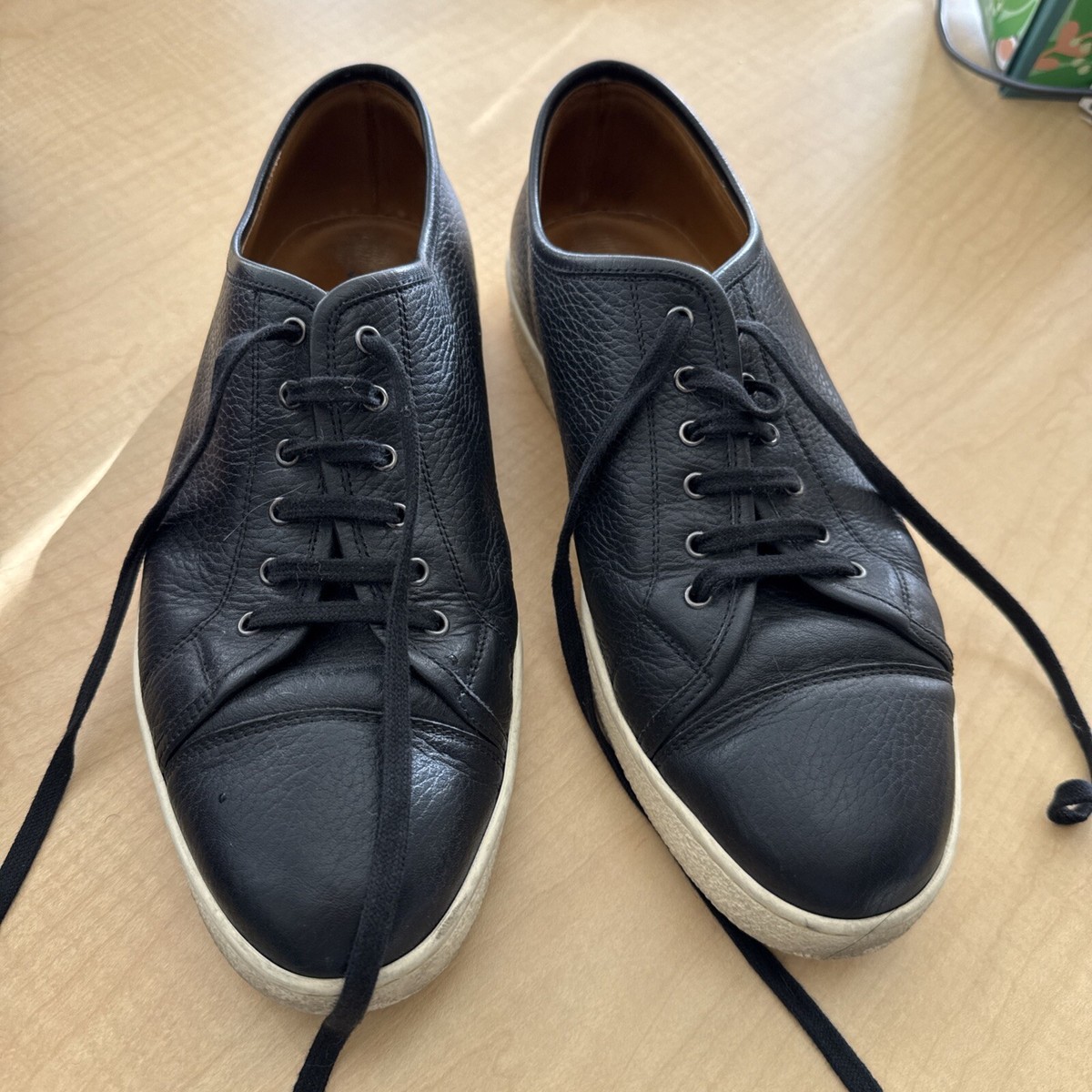 John Lobb Leather Levah Cap-Toe Sneakers US E Used UK - Main Image