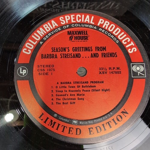 Season's Greetings From Barbra Streisand Vinyl LP Columbia 1969 Christmas Record - Picture 4 of 6