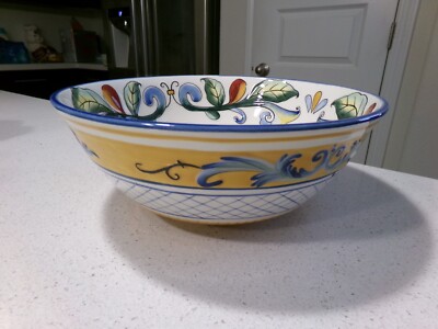 FITZ AND FLOYD RICAMO SALAD SERVING BOWL