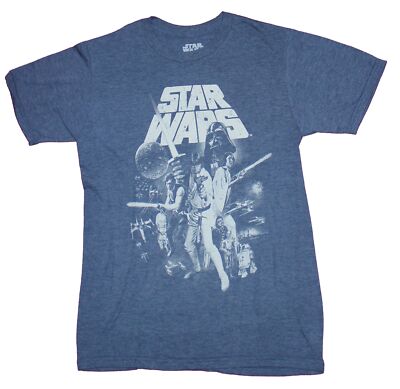Star Wars Adult New T-Shirt - Classic New Hope Monocolor Movie Poster Pic