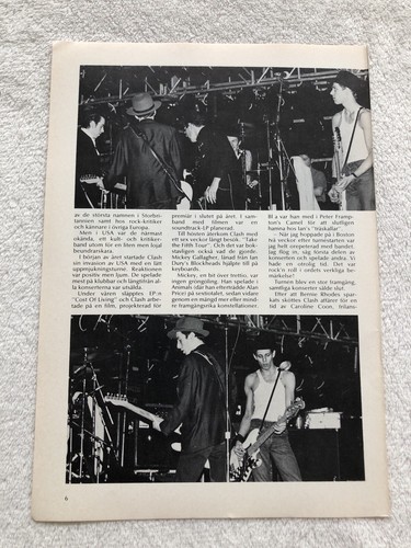 THE CLASH 1980 Clipping Poster Swedish Music magazine 1980s - Picture 6 of 8