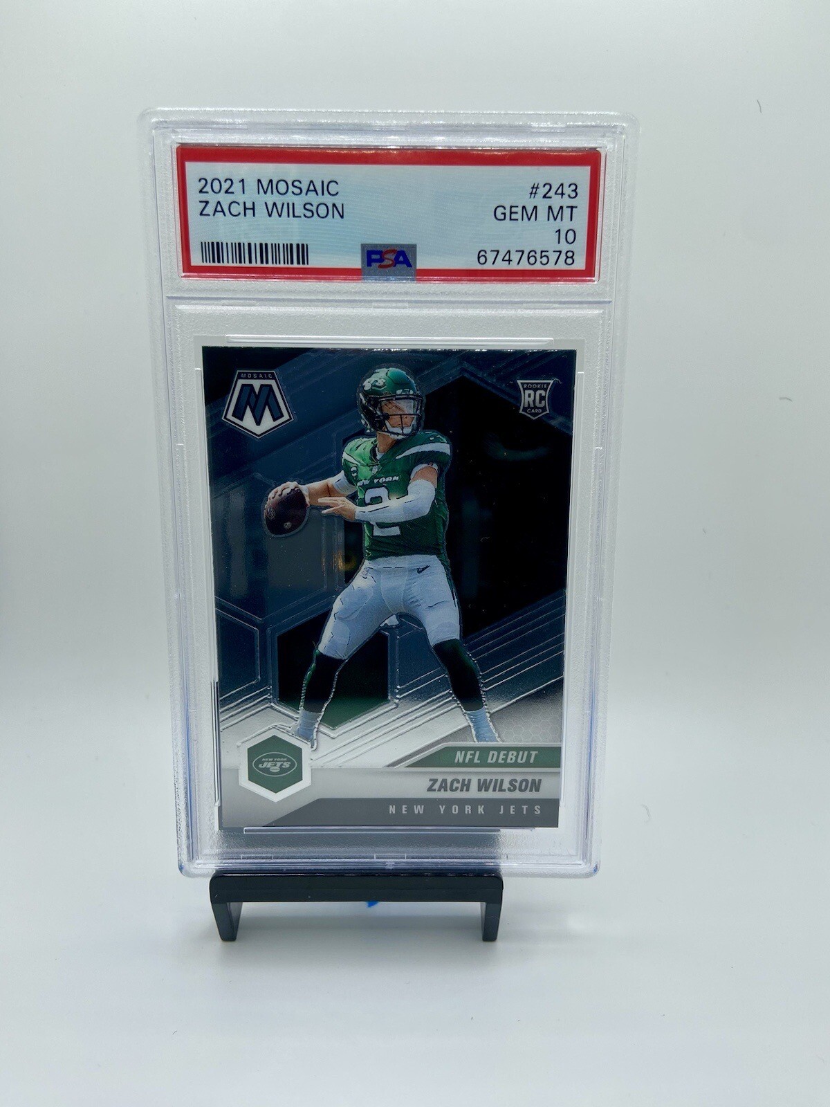 2021 Panini Mosaic Zach Wilson #243 Rookie RC PSA 10 Gem Mint Jets