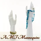 2 Female plastic mannequin hands right+left , life size- 1 pair hands (white)