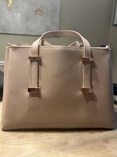Ted Baker Large Blush / Nude Leather Structured Tote Crossbody Bag