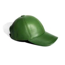 REAL SHEEPSKIN LEATHER Baseball Cap Hat Sport Visor