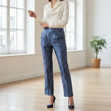 NINA RICCI Haute Boutique Paris VTG Lilac Designer Flowers Tailored Trouser s 40