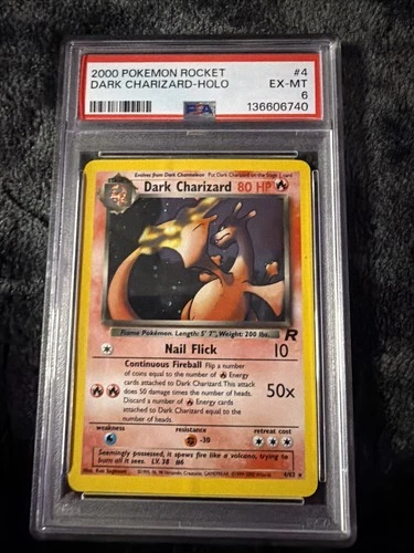 2000 POKEMON ROCKET #4 DARK CHARIZARD-HOLO PSA 6