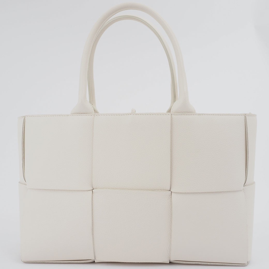 Bottega Veneta Small Arco Tote Bag White Leather Excellent Condition