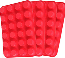 Silicone Mini Muffin Pan, 4 Pack 24 Cups Silicone Mold Cups Baking Pan