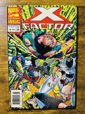 X-FACTOR ANNUAL 8 NEWSSTAND VARIANT W/ CARD BUZZ SETZER COVER MARVEL 1993 B