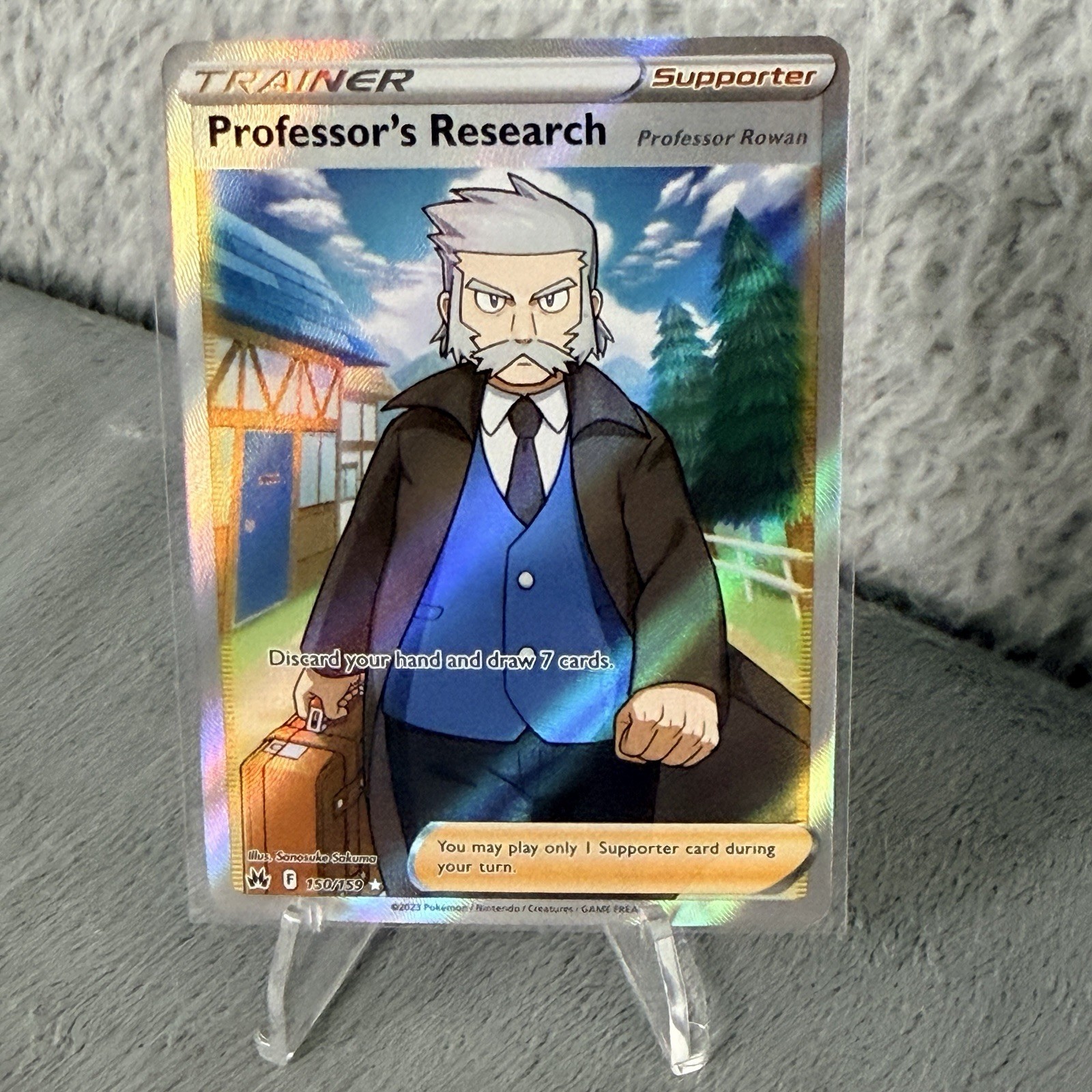 Professor's Research 150/159 Ultra Rare Holo NM Pokemon Crown Zenith