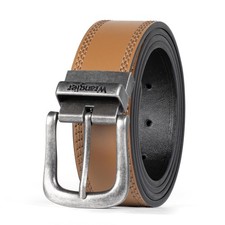 Mens Reversible Split Leather Belt, Brown Black Casual Waist Belt, Size, Cut ...