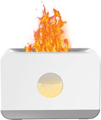OLV Flame Diffuser, Essential Oil Diffuser with Light Air White 
