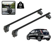Dachträge Querträgerr Für Toyota Aygo 5-Türer 2014-2021, Stahl, Schwarz