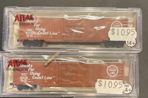 Juego de 2 Atlas 38914 y 3891 3 50 ft caja de una sola puerta coche ACL #31470 y #31111 | Condition: New