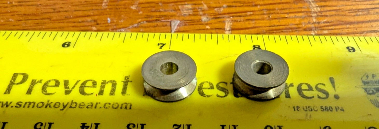 PAIR BRASS PULLEY'S  ORIGINAL  A.C. GILBERT ERECTOR SET