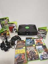ORIGINAL XBOX BUNDLE CONSOLE OFFICIAL CONTROLLER & 10 GAMES CLEAN TESTED