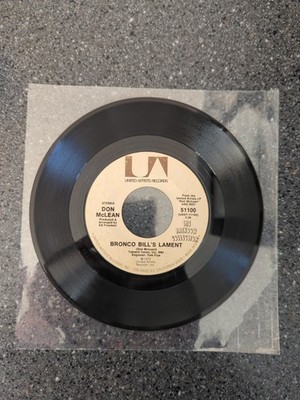 Don McLean Bronco Bill's Lament / Dreidel 7'' 45 RPM Vinyl