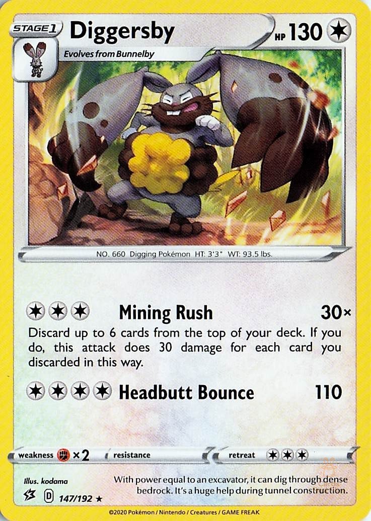 Diggersby 147/192 Rebel Clash Pokemon NM