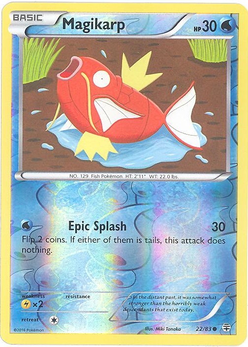 Pokemon Card - Generations 22/83 - MAGIKARP (REVERSE holo-foil) - NM/Mint