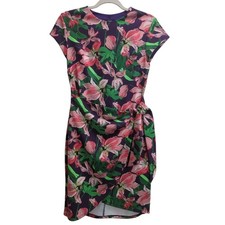 NWT Express Floral Sheath Dress Small Side Tie Faux Wrap Mini Romantic Feminine
