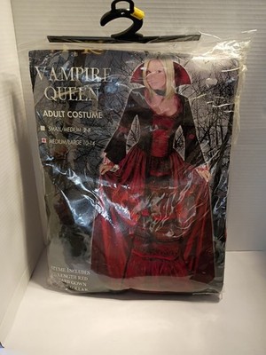 Spirit Halloween Vampire Queen Costume Adult Womens Med/Large Gothic Dress