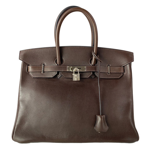 Hermès HERMES Birkin 35 Handbag Chocolat Vache Trekking