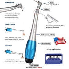 Dental Torque Wrench Universal Implant Kit Wrench Contra Angle  16 Drivers USA
