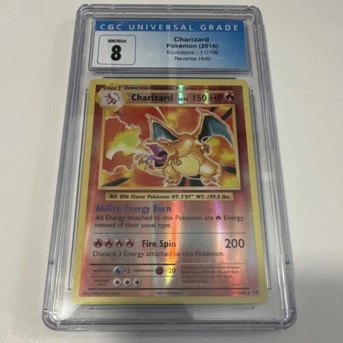 Charizard Evolutions 11/108 Reverse Holo Holo Rare 2016 CGC 8 Pokémon TCG