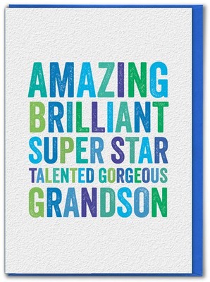 Süße Geburtstagskarte Enkel erstaunlich brillant Superstar talentiert wunderschön 