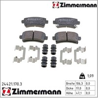 Zimmermann 24421.170.3 Bremsbelagsatz FüR Scheibenbremse Bremsbelagsatz