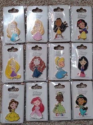 DSSH DSF Disney Princess Cuties Set of 12 LE 300 Pins Series 1 & 2 Belle Ariel +