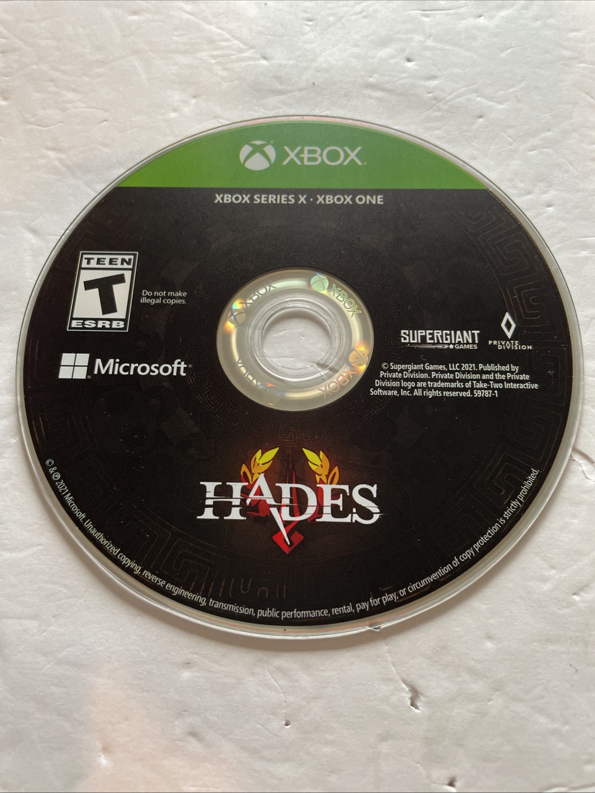 Hades (for Xbox Series X, 2021) Disc Only- Tested
