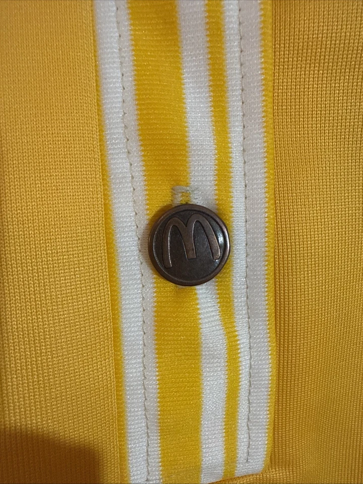 Vestido Uniforme Restaurante A Rayas Amarillo Blanco Cresta McDonalds 1970 De Colección Talla Pequeña Foto 2 de 4