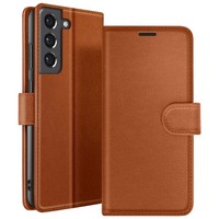 Zanaé, Portemonnaie Etui Galaxy S21 Fe 5G Mit Magnetverschluss Kartenfach, Braun
