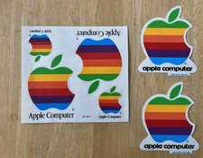 Vintage Apple Computer Stickers. 6 Rainbow Apple Log.
