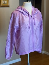 Champion Lightweight Hooded Windbreaker Jacket   Women  s Size M   Lavender/Pink