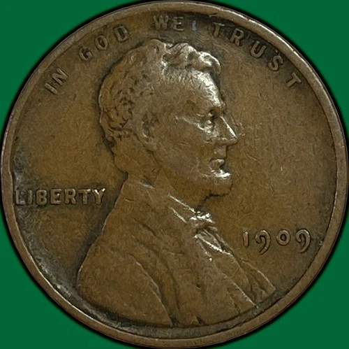 1909-VDB Lincoln Wheat Cent Fine F Coin #35043