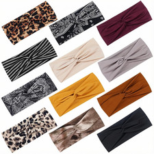 12 Pack Headbands for Women, Fashionable Sports Hairbands, Elastic Wide Headband