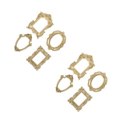 2 PCS Bilderrahmen Mit Harzprägung Mini-Fotorahmen Aus Kunstharz Gold