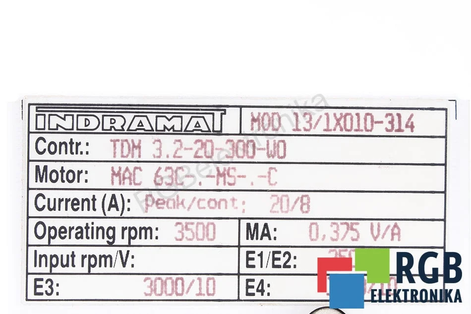 MOD13/1X010-314 INDRAMAT - Reconditionné - Garantie 24 mois